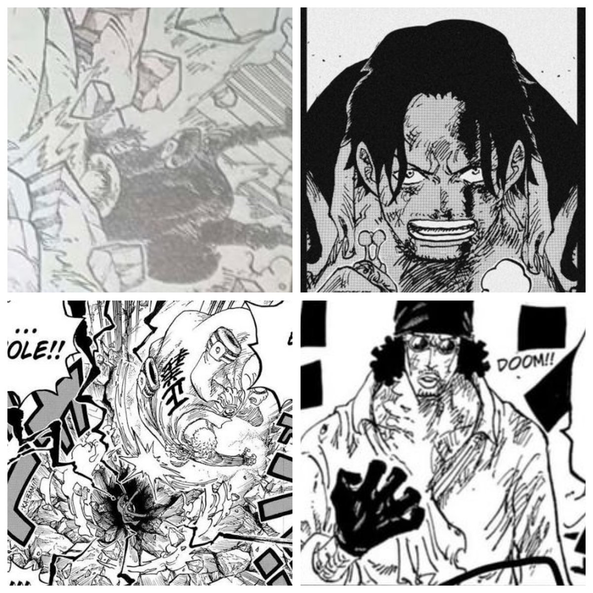 #ONEPIECE1165
Roger after getting slammed on ground vs Kuzan after getting slammed on ground so hard it created massive hole

The difference in dura/endurance is crazy😂
