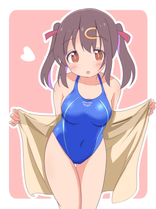 おにまい競泳水着絵が妙に評判良いので主要キャラは全員描いていこうと思いました #おにまいお絵かき