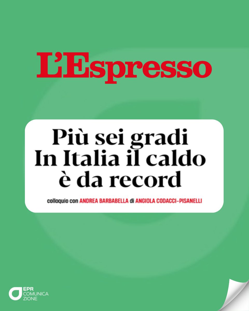 L’Italia si scalda due volte più velocemente della media globale.

L’intervista di due pagine su <a href="/espressonline/">L'Espresso</a> ad Andrea Barbabella, coordinatore del centro studi Italy for Climate della Fondazione Sviluppo Sostenibile, mette in luce come l’Italia stia affrontando una crisi