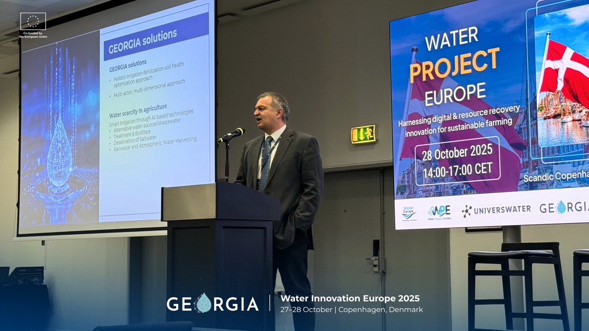 💧Recently, our Coordinator, <a href="/Synelixis/">Synelixis Solutions</a>, together with Water Europe (<a href="/H20EU/">Water Europe</a>), showcased GEORGIA’s innovative approach to transforming water management for resilient farming at Water Innovation Europe 2025! 🌿
#SmartIrrigation #WaterManagement #SustainableAgriculture #HorizonEU