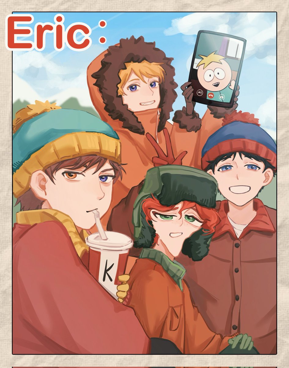 tianjiangang's tweet image. #SouthPark #spstan #spcartman #spkenny #spkyle 
Four-person photo editing: