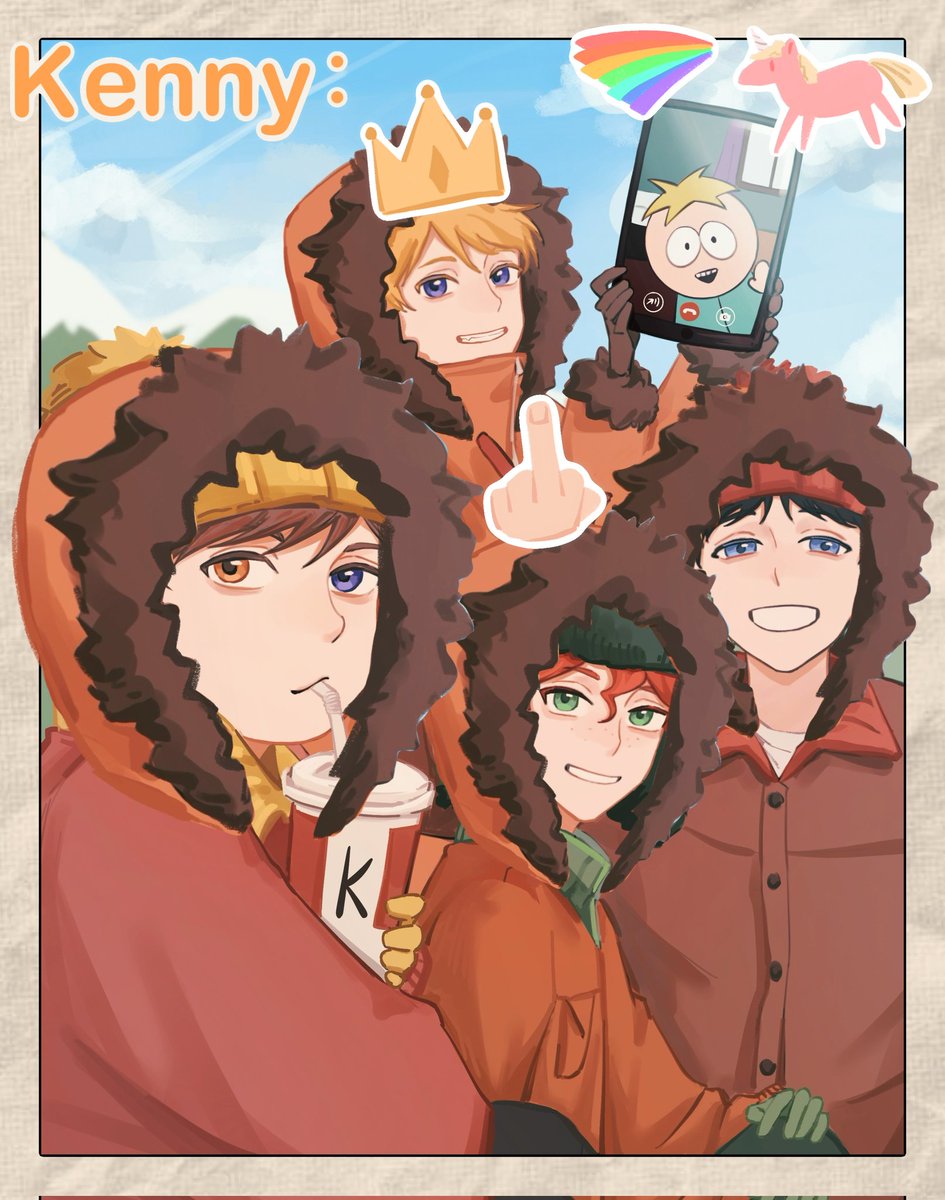 tianjiangang's tweet image. #SouthPark #spstan #spcartman #spkenny #spkyle 
Four-person photo editing: