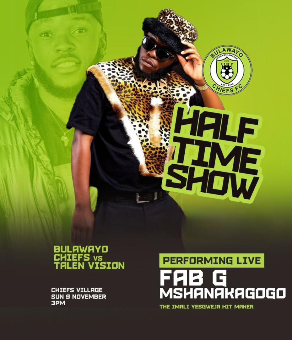 Calling all <a href="/BulawayoChiefs/">𝔹𝕦𝕝𝕒𝕨𝕒𝕪𝕠 ℂ𝕙𝕚𝕖𝕗𝕤 𝔽ℂ</a>  fans and music lovers! 
Catch @Fab G MshanakaGogo electrifying half-time performance LIVE during the highly anticipated soccer match between Bulawayo Chiefs and Talen Vision!
Don't miss out on the fun🔥
#imaliyesgweja #trendingsong