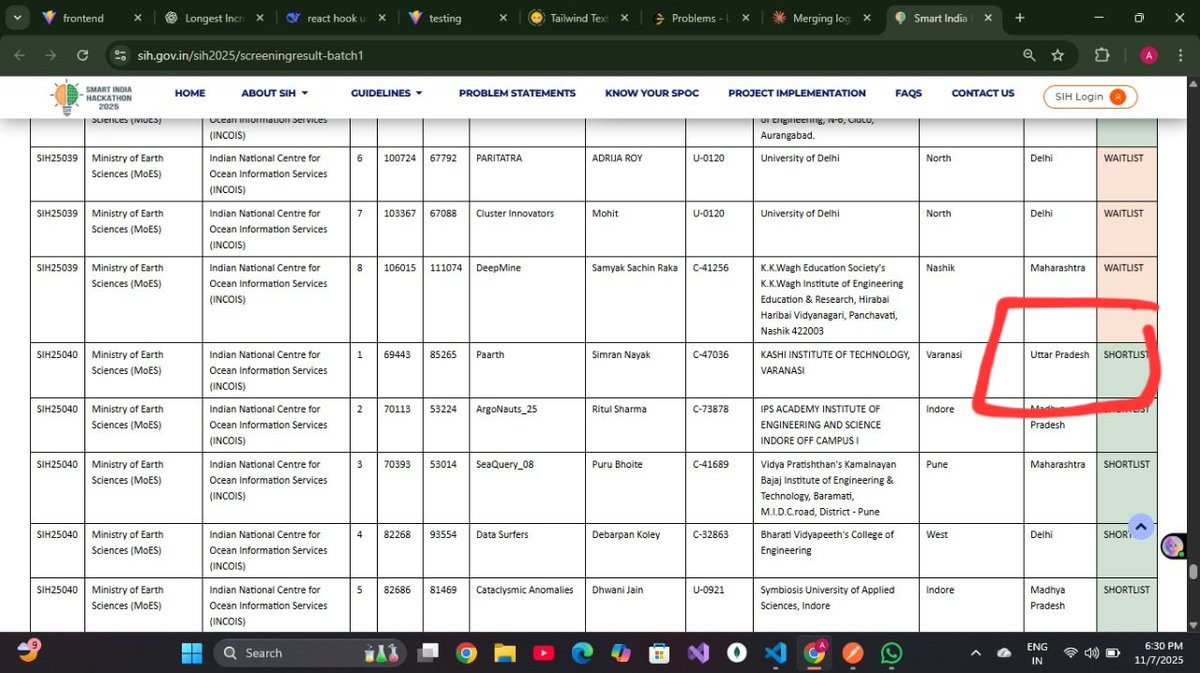 saloksingh32's tweet image. Big news! 
Our team got shortlisted for SIH — only 5 teams across India, and we’re the 1st one! 
All 6 of us are proud students of   @rohit_negi9 Bhaiya, and this time we won’t represent our college…
We’re representing Coder Army!

#SIH #CoderArmy #Strike #Nexus #teampaarth