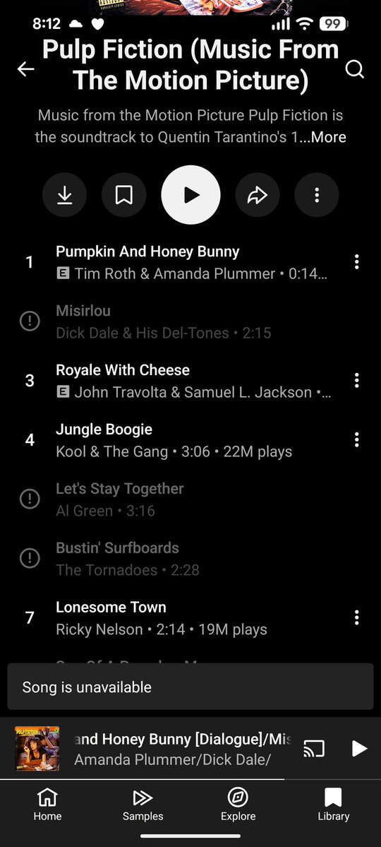lukebayes's tweet image. Our shared, cultural history is being deleted.

This album is now mostly unavailable on YouTube music and Apple music, probably elsewhere too.

I was able to hear Misirlou because I uploaded it from a burned CD 10 years ago.

Forbidden, archaic sounds.