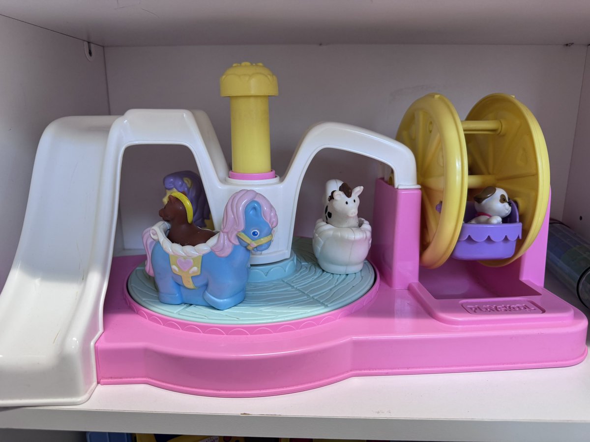 🚨I need help!! 🚨

My students love these 2 playskool toys we have. The castle because the water at the bottom spins with a push of a button and you can put things on it and the other they like the animals spinning in it.  The castle is missing parts and barely working anymore.