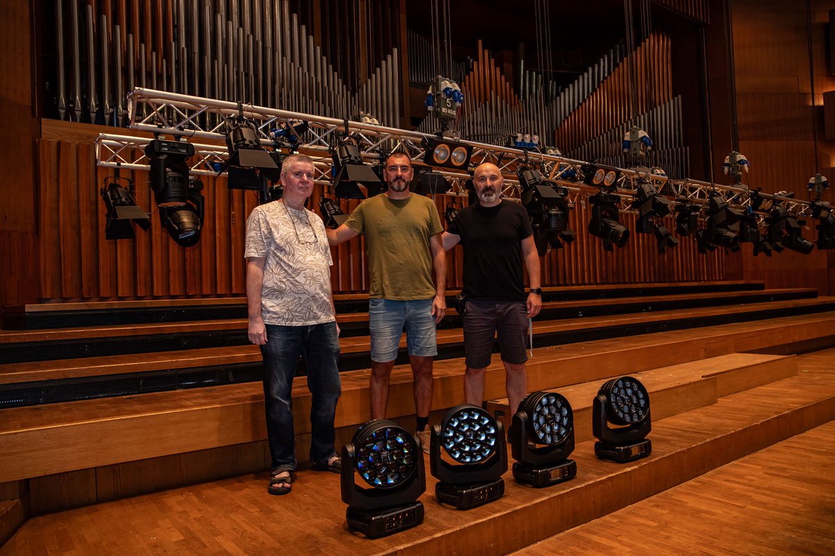 Robelighting's tweet photo. Lisinski Concert Hall in Zagreb, Croatia, is acclaimed for its multi-genre programming with house rigs that include @Robelighting #Spiider, #MegaPointe, #LEDBeam350, #LEDWash600 &amp; #LEDBeam150 luminaires which are utilised by a lighting crew led by Dubravko Laslavić. https://t.co/ctE65bEUuC