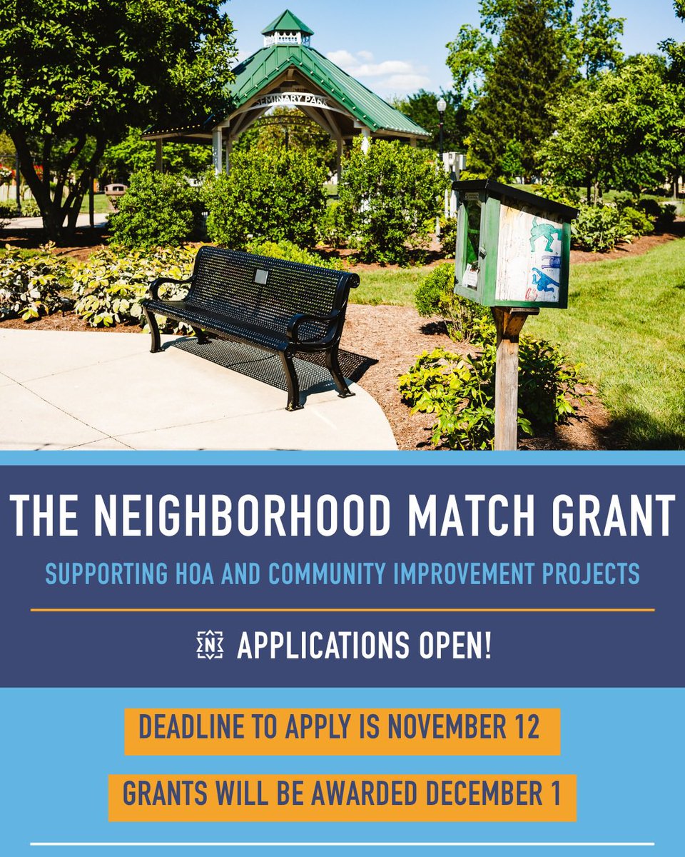 The City of Noblesville launched its Neighborhood Match Grant to provide matching funds to homeowners associations and neighborhood groups for projects that enhance, improve, and beautify our local communities. Apply at noblesville.in.gov/TheNeighborhoo….