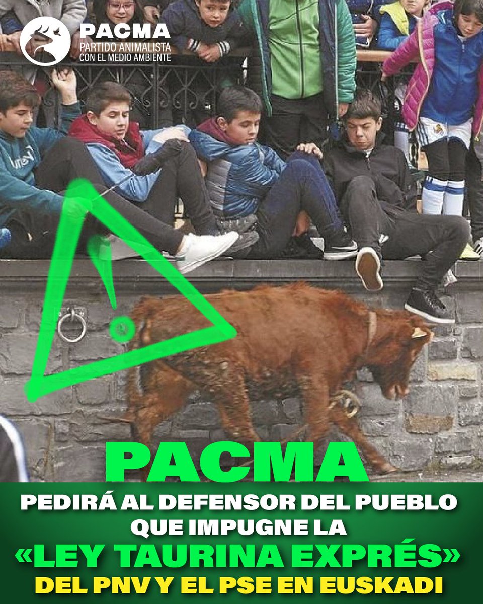 🚫¡No podemos permitirlo!

🐂La «Ley Taurina Exprés» de Imanol Pradales <a href="/Imanol_Pradales/">Imanol Pradales</a> de <a href="/eajpnv/">EAJ-PNV</a> y Eneko Andueza <a href="/enekoandueza/">Eneko Andueza</a> de <a href="/socialistavasco/">Socialistas Vascos - Euskal Sozialistak / ❤️</a> pretende acercar la violencia y el maltrato animal de la tauromaquia a los menores de 16 años y explotar a becerros de menos de 18