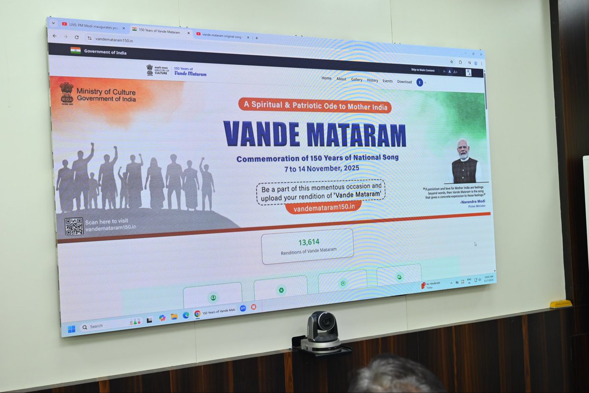 anirudhavik's tweet photo. IFFCO Kandla held a Mass Singing of “Vande Mataram” during the inaugural ceremony with Hon’ble Prime Minister Shri @narendramodi.
We honoured Shri Bankim Chandra Chatterjee, and the Prime Minister’s address reignited patriotic pride.@IFFCO_PR https://t.co/z7OnQODfD7