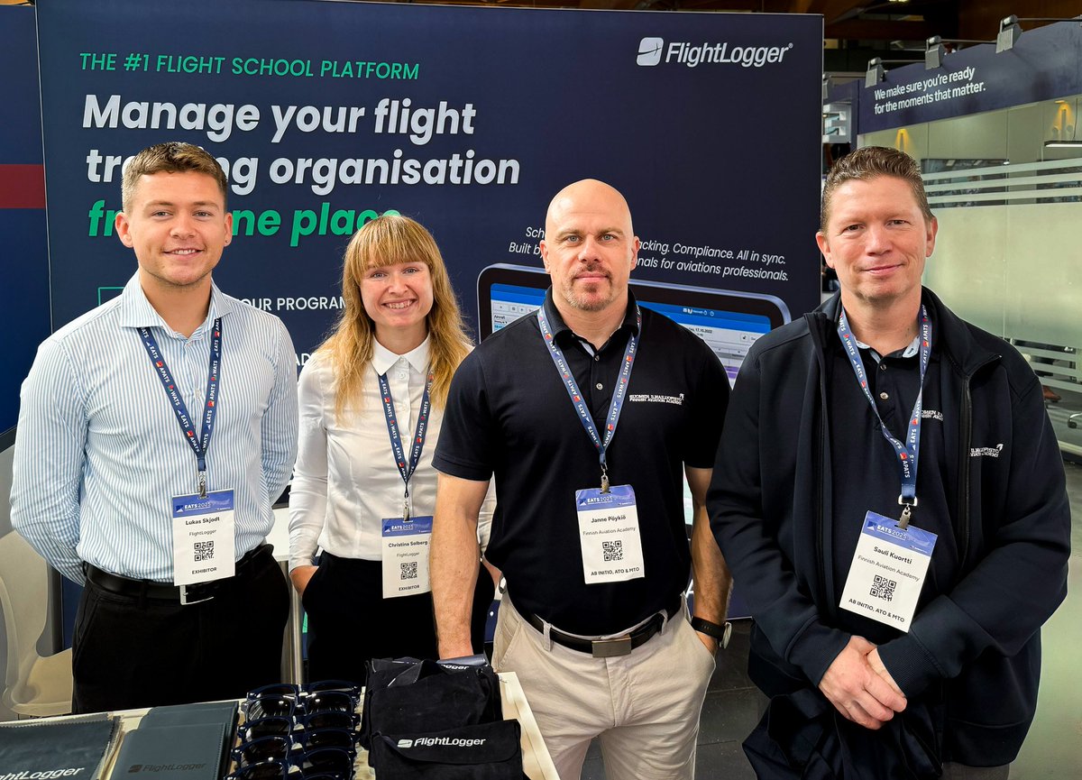 FlightLogger1's tweet image. #TeamFlightLogger wrapped up EATS 2025! 

It was a pleasure catching up with partners, including Ansett Aviation Italy, Urbe Aero Flight Academy and Finnish Aviation Academy.

Thanks to everyone who stopped by and maked EATS a valuable event for the future of aviation training.
