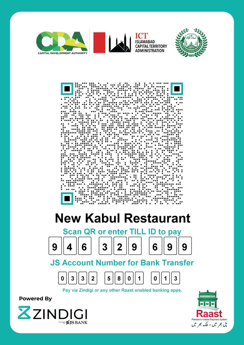 RandhawaAli's tweet photo. Kabul Restaurant has moved towards Digitisation!! 

@ShazaFK
@dranamfatima https://t.co/6Z8KIOJ4ag