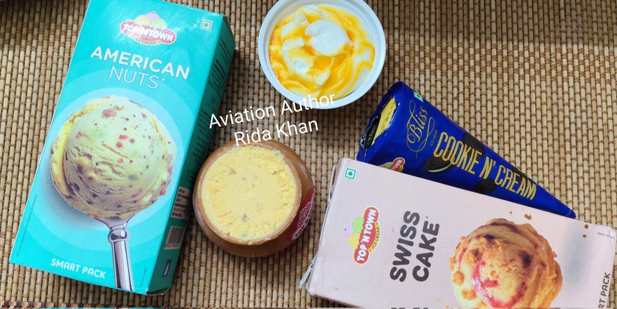 Though I'm not a fan of icecream 🍦 but my family is.. so everyone brought their favourite flavour ice-cream.. cookie n cream ice-cream cone, mango ripple, matka kulfi, swiss cake, american nuts .. 
#icecream #food #foodie #dessert