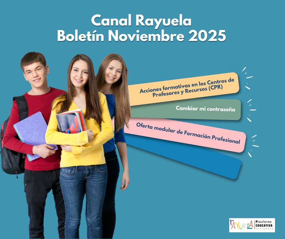Ya tenéis disponible el boletín de Canal Rayuela de noviembre de 2025 con noticias relacionadas con Rayuela que os pueden interesar.

📷 Descárgatelo en:

tesela.educarex.es/books/newslett…