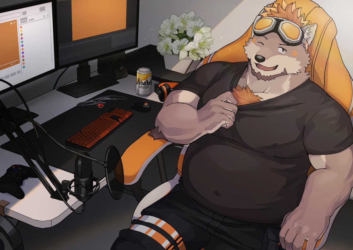 >RP
Vtuber狗狼カケルさんのエンドカードイラスト描かせていただきました～📙