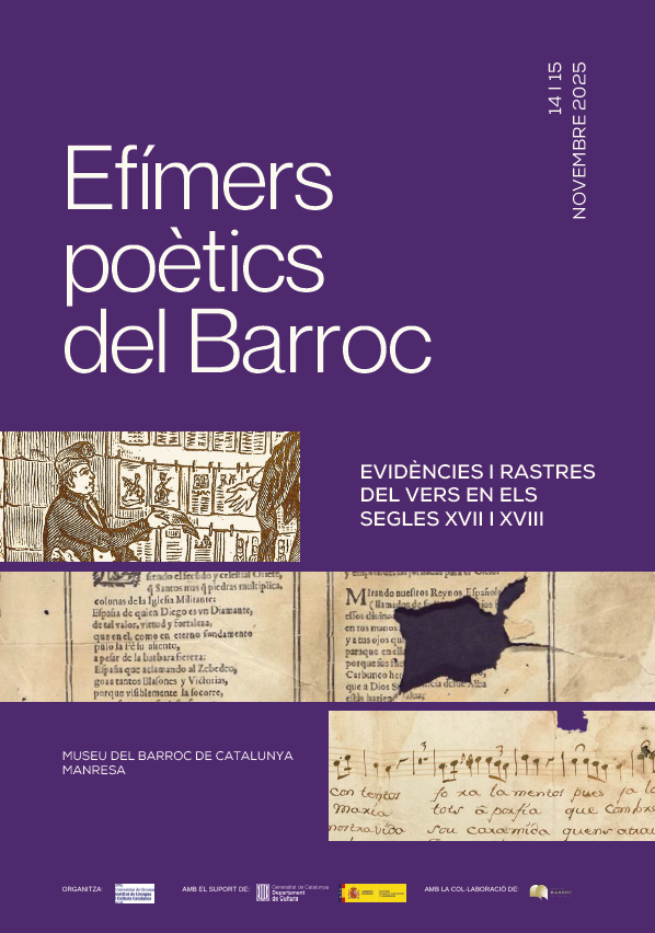 Nise_UdG's tweet image. La setmana vinent celebrarem les jornades &quot;Efímers poètics del Barroc. Evidències i rastres del vers&quot; al @museudelbarroc. L&apos;assistència és gratuïta, prèvia inscripció  👇  Us hi esperem! 

ja.cat/jornadesefimer…