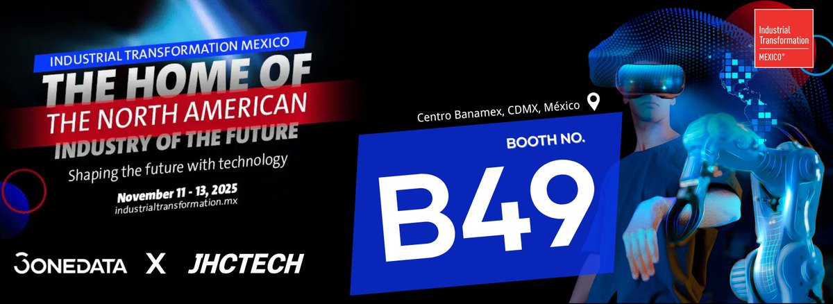JHC_Technology's tweet image. 🔥 Four days to go!
Industrial Transformation Mexico(ITM)2025 is coming soon!

📌JHCTECH products will be showcased at the event. Join us from November 11th to 13th at Centro Banamex, CDMX, Booth #B49.

We look forward to seeing you there!😉

#AI #IPC #edgecomputer #smartIndustry