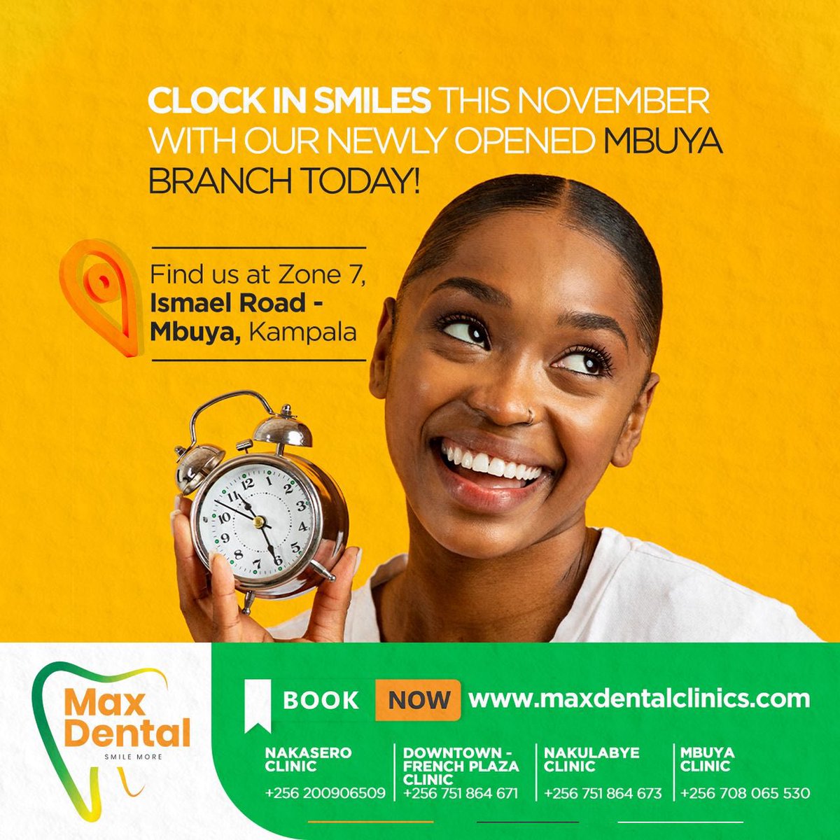 A smiley November is possible for everyone 👌🏽 

Visit our Mbuya Clinic branch today.

Call us on 0708 065 530 to book in for your appointment today.

#MaxDentalMbuyaBranch #DentalCare #DentalHealth