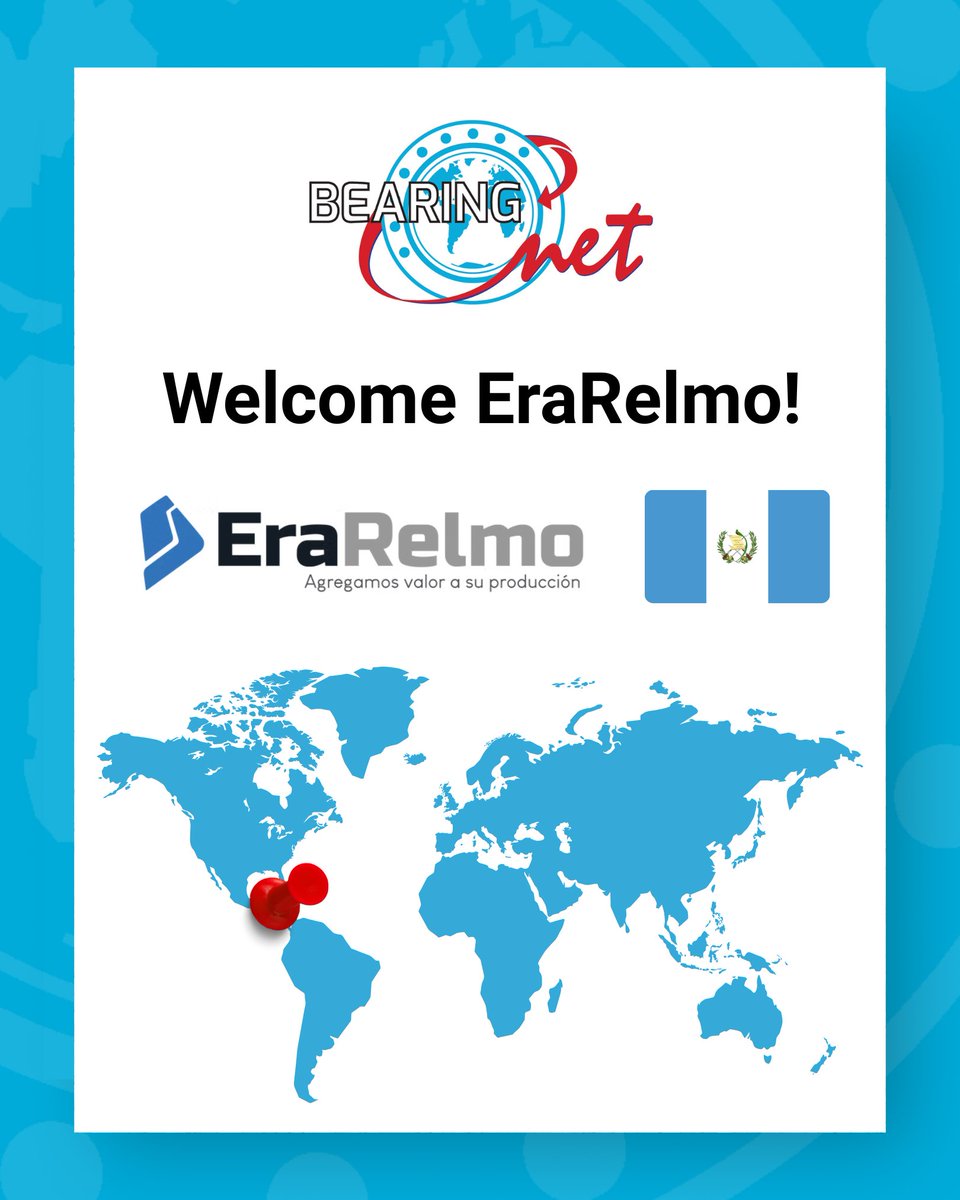 BearingNet's tweet image. Welcome to our newest member from Guatemala 🇬🇹 The latest country to join our global member list.

@Erarelmo is an industrial machinery manufacturer based in Guatemala, South America.

Find out more about EraRelmo here: erarelmo.com

#bearingnet #global #distributors