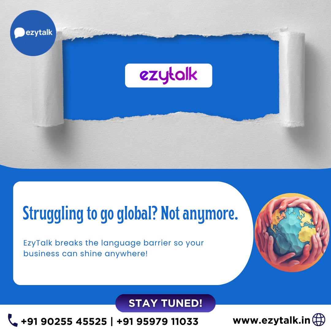 Ezytalk's tweet image. 🌍 Take your business global — no language barriers!
With EzyTalk, talk to anyone, anywhere. Instantly. 💬⚡
🔥 Big reveal coming soon… stay tuned!
#ezytalk #globalbusiness #speakanylanguage #techinnovation #comingsoon