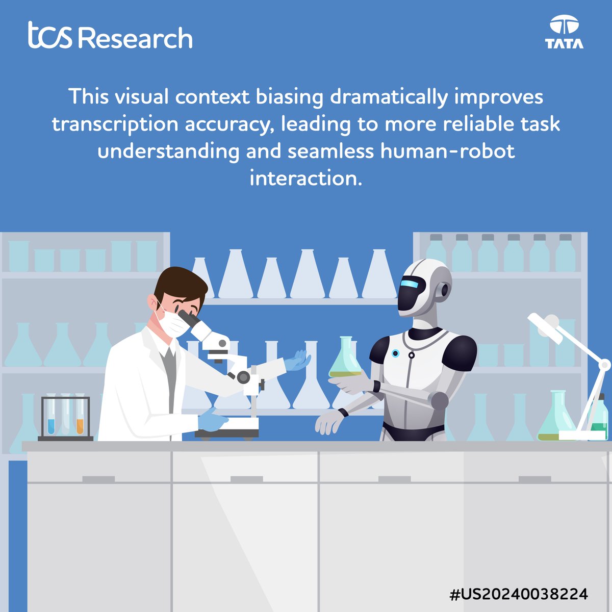 TCSResearch's tweet image. Conventional automatic speech recognition in robots struggles with rare or novel words, leading to errors.
Our researchers developed a patented visual context-aware ASR that uses cameras to create dynamic vocabularies — boosting transcription accuracy and enabling seamless…