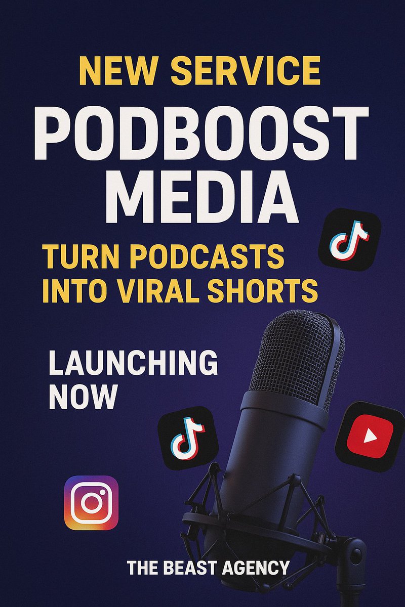 🚀 Introducing PodBoost Media by The Beast Agency! 🎙️✨

Turn your podcast episodes into viral short-form content that dominates TikTok, Instagram, and YouTube Shorts.

#PodBoostMedia #TheBeastAgency #PodcastMarketing #ContentCreation #ViralShorts  #PodcastClips #VideoMarketing