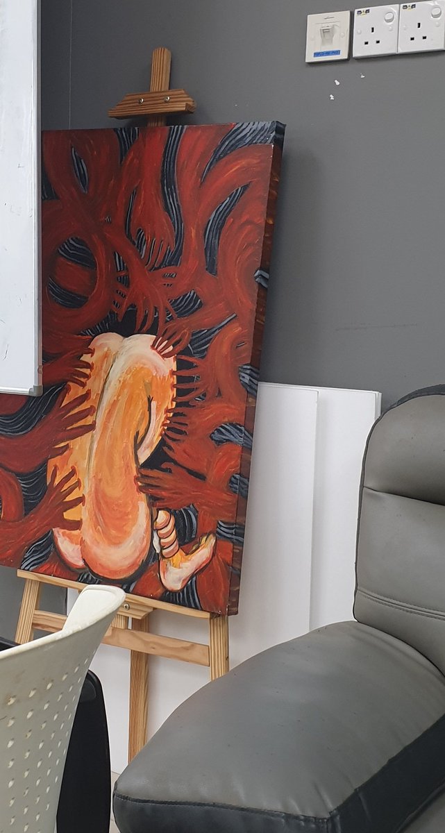 Deka_Pen's tweet photo. Not the painting calling me out
Also elfen lied vibes https://t.co/T7jYEUHe7T