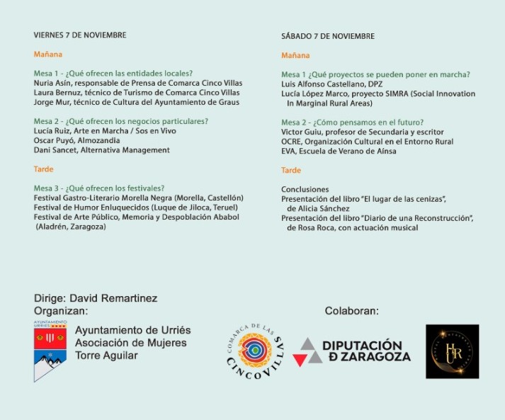 🏘️La localidad de #Urriés acoge este fin de semana las Jornadas de Periodismo y Repoblación, dedicadas a la cultura en los pueblos, organizadas por <a href="/dpzaragoza/">Diputación de Zaragoza</a>.
Se analizará cómo mejorar los servicios y actividades culturales de la zona rural.

–ℹ️ n9.cl/nczp73