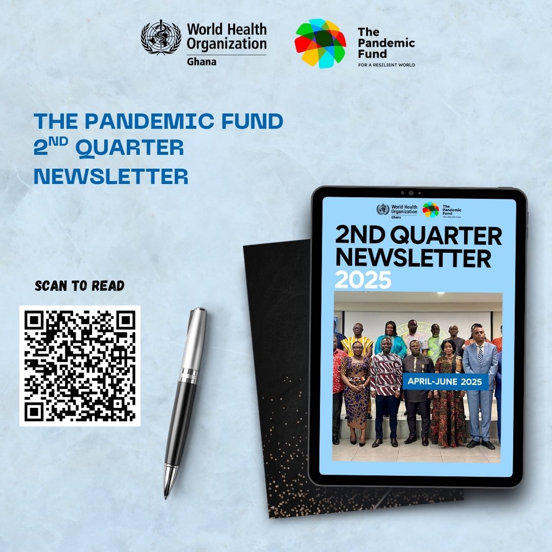 #DYK Ghana is benefiting from <a href="/Pandemic_Fund/">The Pandemic Fund</a> grant and implementation is already underway?

Our 2nd Quarter <a href="/Pandemic_Fund/">The Pandemic Fund</a> project Newsletter takes you inside the project’s early milestones across the three focus areas since its kick-off

Read more➡️ bit.ly/4qQfjfq