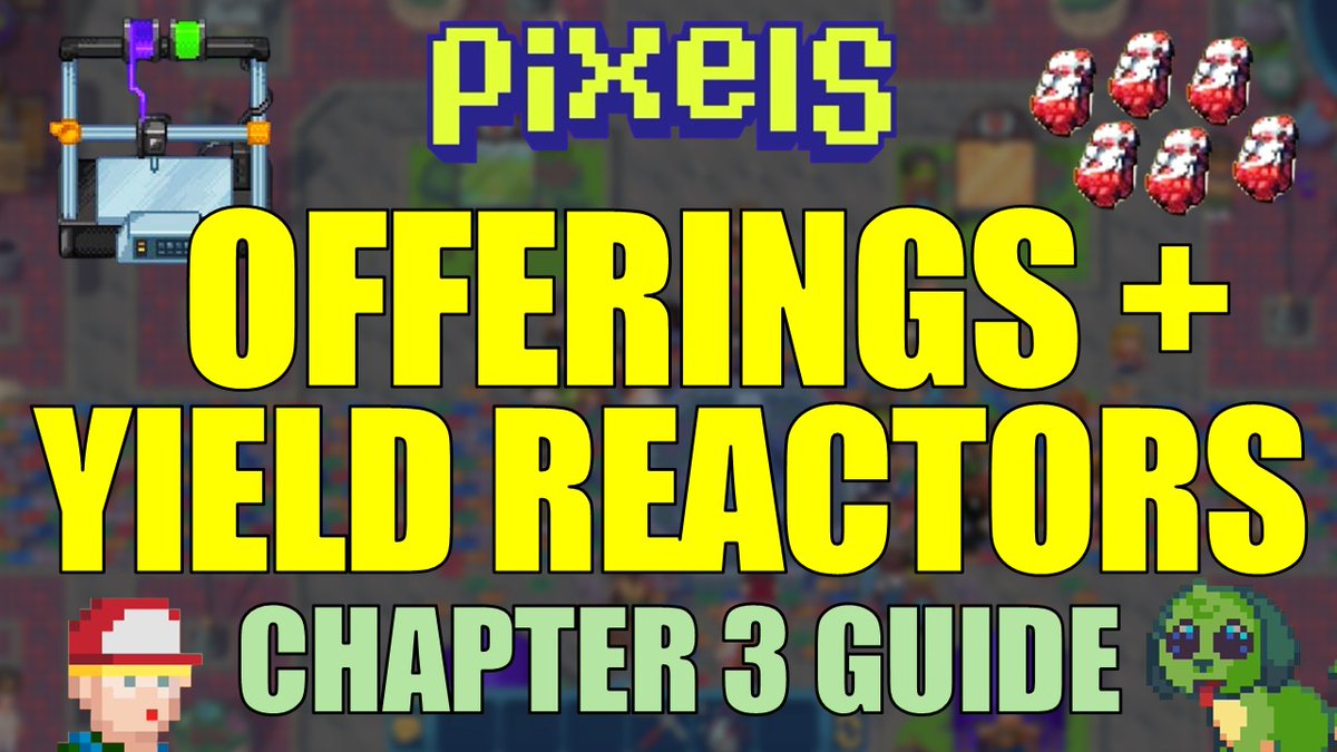 surgeweb3's tweet image. NEW VIDEO: PIXELS CHAPTER 3 GUIDE – OFFERINGS, YIELDSTONE PRESS &amp;amp; REACTORS EXPLAINED!

Link in the comments

#pixels #pixelsupdate #pixelscreator