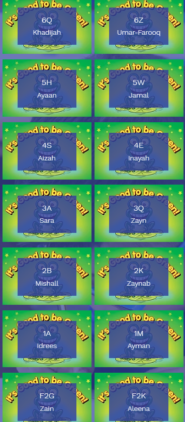 Our Good to be Green achievers for this week🐸