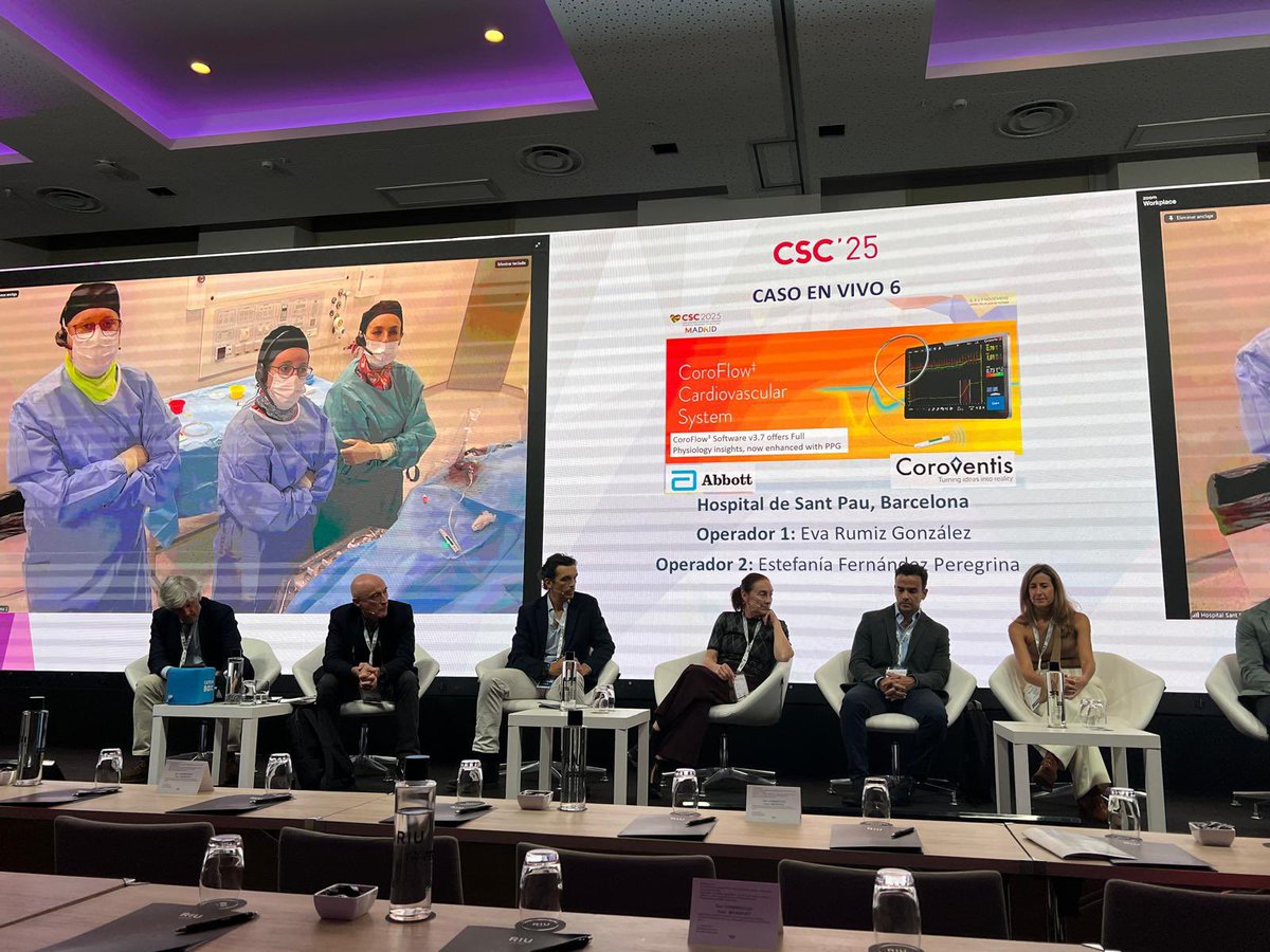 Equipazo de <a href="/HospitalSantPau/">Sant Pau - Campus Salut Barcelona</a> .
Un placer trabajar juntos para <a href="/CSC_interv/">CSConline</a> con <a href="/EstefaniaFdezP3/">Estefania Fernandez Peregrina</a>.  
Panel y moderadores 🔝🔝🔝#INOCA 
<a href="/shci_sec/">ACI-SEC: Hemodinamica</a> <a href="/AsmaratsL/">Lluis Asmarats</a> <a href="/StructuralBCN/">Dabit Arzamendi</a> <a href="/ramonlopezpalop/">Ramón López Palop</a> <a href="/HGUVALENCIA/">HOSPITAL GENERAL</a>