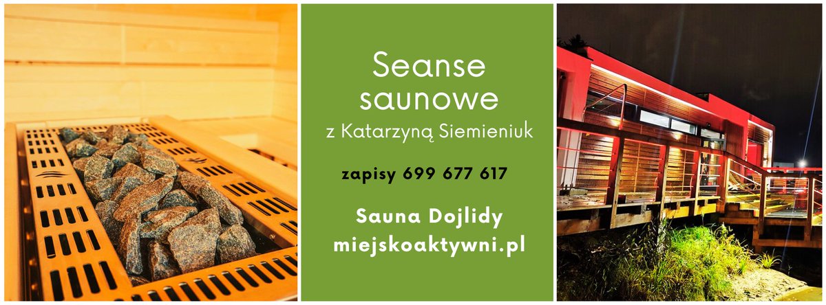 Zapraszamy na listopadowe seanse saunowe, które poprowadzi doświadczona saunamistrzyni Katarzyna Siemieniuk. Zaplanowaliśmy seanse saunowe w czwartki - 13 i 20 listopada oraz noc saunową w piątek 28 listopada. Szczegóły na stronie: miejskoaktywni.pl