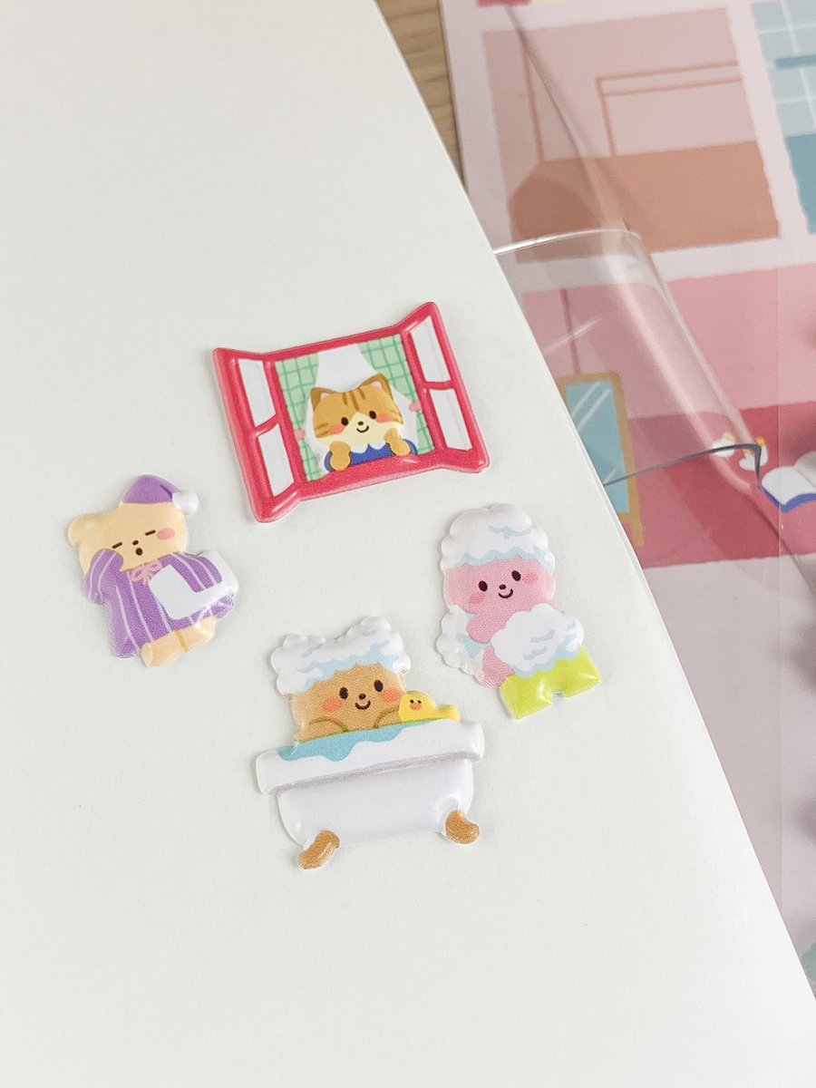 mindwave_staff's tweet photo. ≪#今日のmwシール その9≫
・ドーリーフレンズステッカー House

動物たちの生活を描いたシールです🐈🐻🐰
立体感のある素材でかわいい～！
3枚目はときめいたピースを貼ったんですが、配置が悪くてなんかのぞいてる風に……😩

🏠https://t.co/rHptDibZUT https://t.co/ifpaSFWQVi
