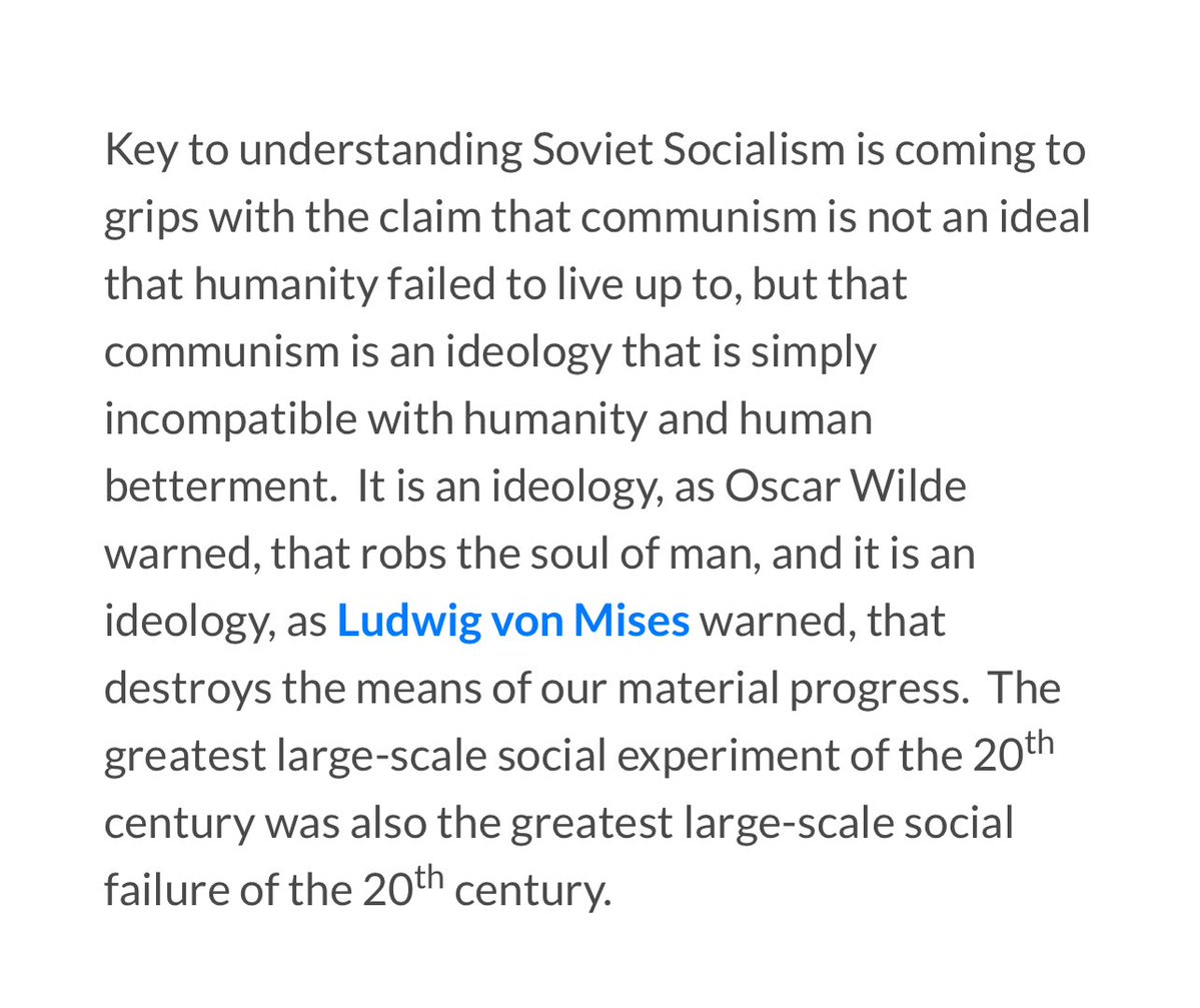 One paragraph I hope that folks today might read and understand in depth why … economics matters, political structures matter, IDEAS matter.