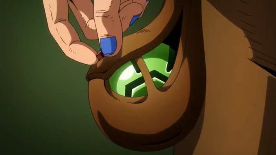 hermitpaisley's tweet image. Anime gyro has blue nails so he can pretend Johnny is the one touching him #theory