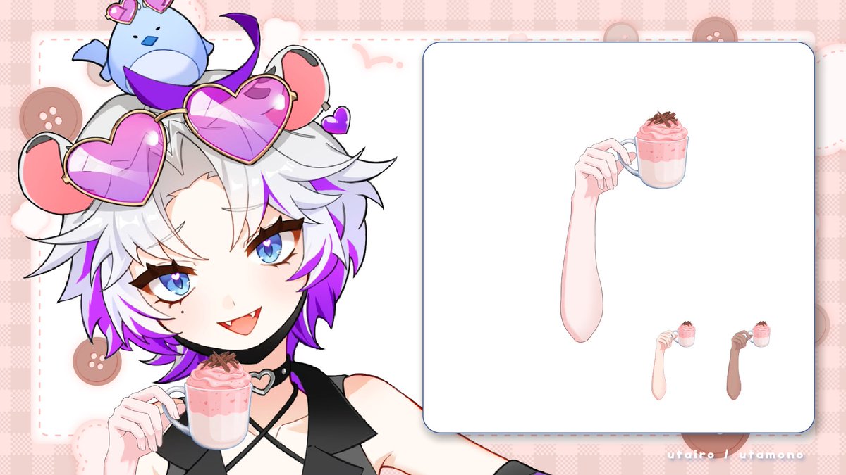 utairo_works's tweet image. 🌟⋱ 新着フリー素材 ⋰🌟
　
甘くてあたたかい冬のひとときをお届け☕🍓❄️
「いちごのホットドリンクを持つ手」のイラスト素材を追加しました🤎💫
　
👉utamono.com/hand-134/
　
モデルのご協力：雪豹のｔ°丿ㄘぃ様（@pino_tii）
　
#Vtuberasset #配信素材 #フリー素材