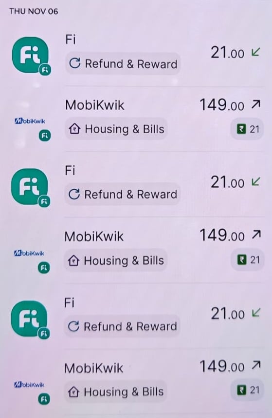 desi_dime's tweet photo. Fi Money - Flat ₹63 Cashback on 3 merchant txn of ₹149, Credit card Bill payment working

Link - https://t.co/Kx0jemFBHc

#fimoney #offer #ccbills #creditcards https://t.co/R29ohZPjZe
