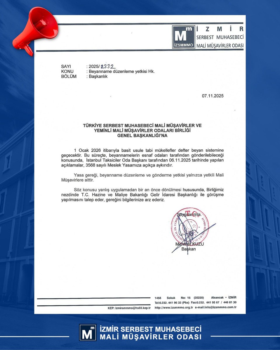 Beyanname Düzenleme Yetkisine İlişkin Talep Yazımız