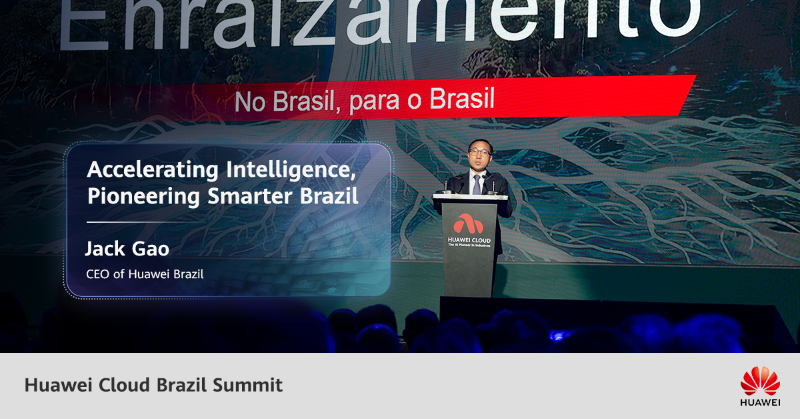 Huawei's tweet photo. At Huawei Cloud Brazil Summit 2025, Huawei Cloud presented innovations for the intelligent era, launched new cloud products and services, and shared innovative practices in developing industry AI pioneers with customer and partners including MGI, GrupoMateus and Stefanini Group.