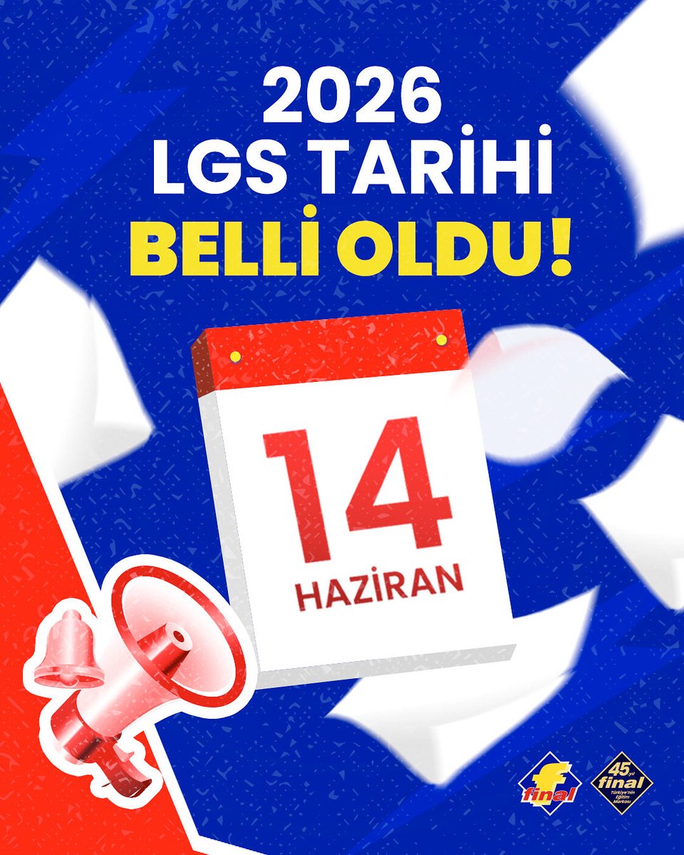 2026 Liselere Geçiş Sınavı, 14 Haziran 2026 Pazar günü yapılacak. ✨

Bu gönderiyi kaydet, LGS’ye girecek arkadaşına gönder. 

#LGS2026 #YKS2026