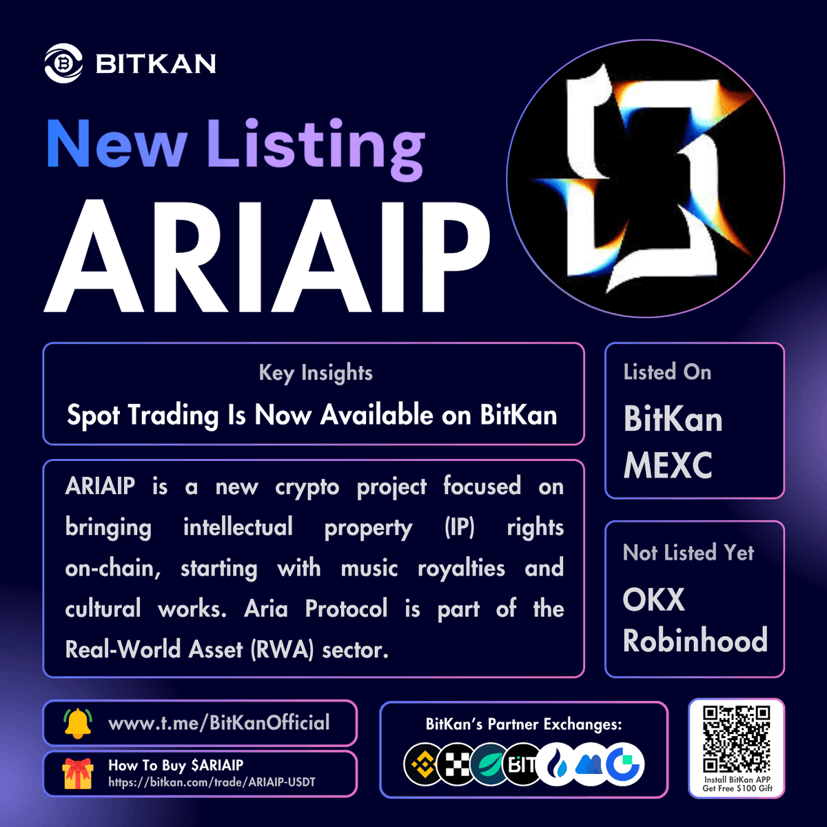 BitKanOfficial's tweet photo. 🔥 New Listing: @Aria_Protocol #ARIAIP spot trading pair is now available for trade on BitKan Crypto Exchange
$ARIAIP Spot Trading Pair:
https://t.co/IT2nNR7PgW
Official #BitKan Announcement
https://t.co/PoiCmUlTjK
Free $100 New User Sign-Up Gift:
https://t.co/41X7AjqzsA https://t.co/xoOFQSEzBd