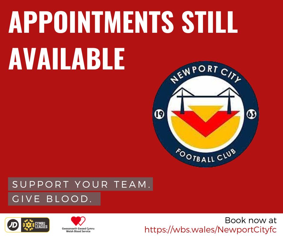 We are pleased to team up with <a href="/WelshBlood/">Welsh Blood 🏴󠁧󠁢󠁷󠁬󠁳󠁿</a> - The Welsh Blood Service needs 350 donors to come forward every single day to supply hospitals in Wales. 

By donating blood you will be saving lives, please follow the link and show your support.

📷 Support your team. Give blood.

📷