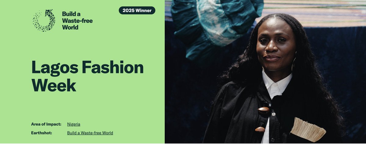 Lagos Fashion Week is a 2025 winner of the £1 million Earthshot Prize <a href="/EarthshotPrize/">The Earthshot Prize</a>, awarded in Rio de Janeiro, Brazil on 5 November: earthshotprize.org/winners-finali…

Congratulations to <a href="/OmoyemiAkerele/">Omoyemi</a> and <a href="/LFW_NG/">Lagos Fashion Week</a> !