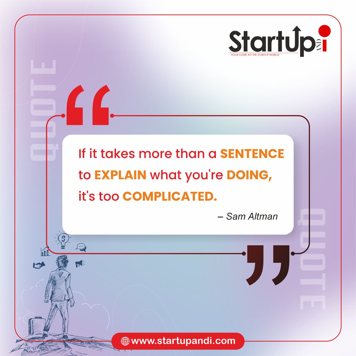 Startup_and_I's tweet image. Clarity starts with brevity, if it needs a paragraph, rethink it!

@Kumod2001 @ProfessorRana @ShuklaRajiv @prabhash @rajeevkumar @AarohiKeshav1 

#startupquote #quoteoftheday #startupindia #startupbihar #PMModi #piyushgoel
