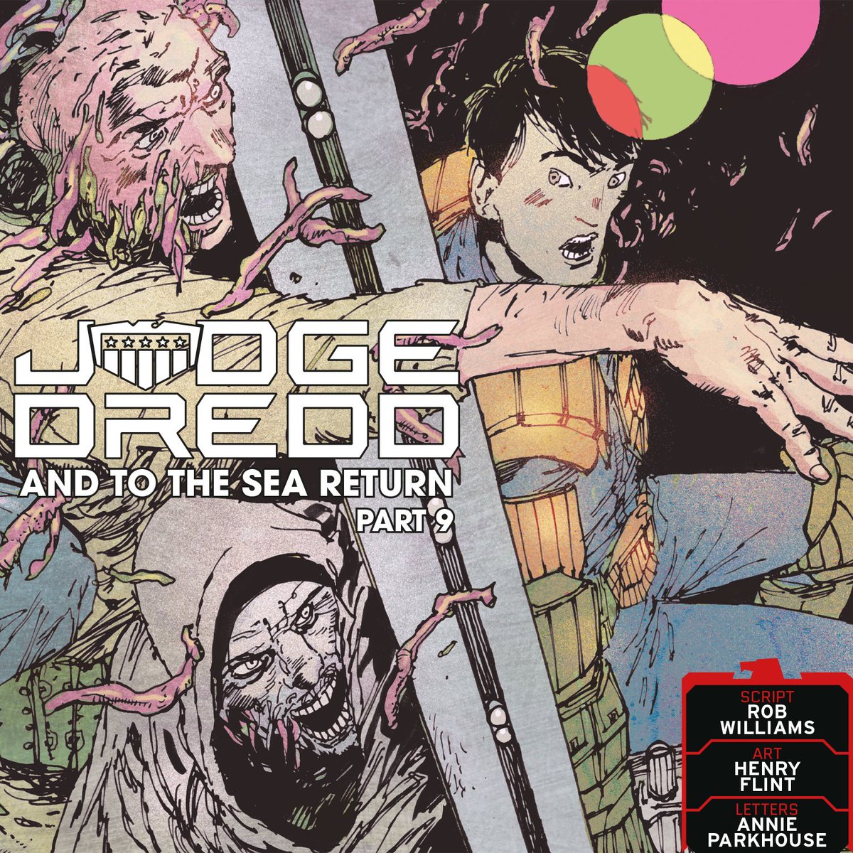 2000 AD Prog 2458 is out on 12th November - featuring JUDGE DREDD: AND TO THE SEA RETURN, Part Nine by:

📝 Script: <a href="/Robwilliams71/">Rob Williams</a> 
✏️ Art: <a href="/henryflintZ/">Henry Flint</a> 
💬 Letters: Annie Parkhouse

Subscribe now and get zarjaz free gifts ➡️ bit.ly/2Ws04uc