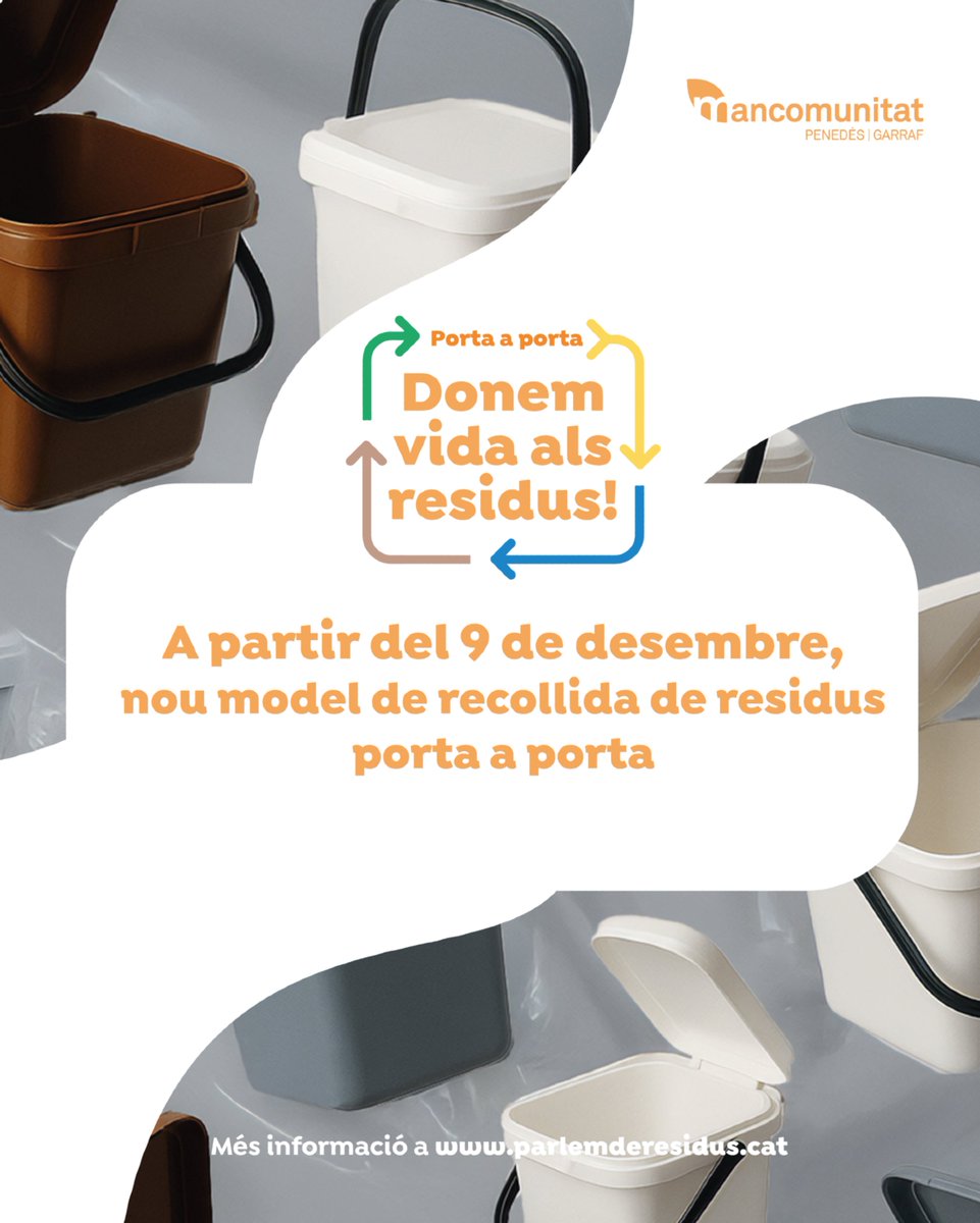 ♻️ El #PlaDelPenedès engega la transformació del sistema de recollida de residus Porta a Porta: a partir del 9 de desembre, les escombraries es recolliran directament al portal de cada domicili, dels comerços i dels equipaments municipals.

🔗 Notícia
f.mtr.cool/etevfghnpu