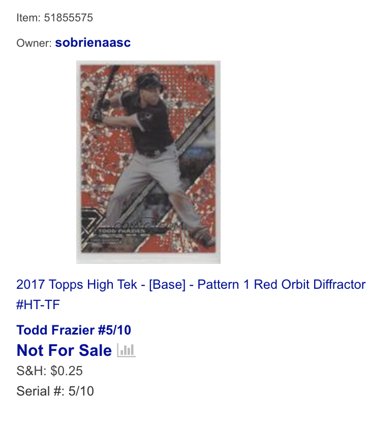 Hey <a href="/FlavaFraz21/">Todd Frazier</a> I know you're a card guy and this ended up in my comc port, any interest in it? Not looking for much anything back it'd just be cool to say I gave an MLB player one of his rarer cards.