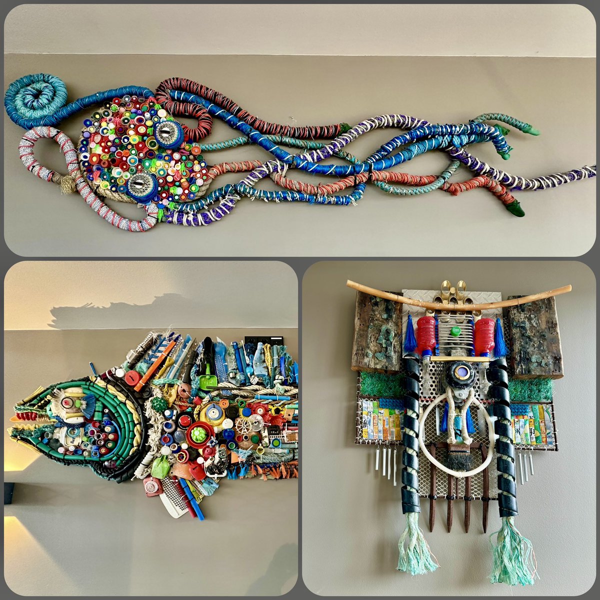 MiekePoiesz's tweet photo. #november_kiek #fotochallenge #inhetvoorbijgaan een initiatief van @DMaandag
#dag7 is voor #hobby #handwerken
Dit is ‘handwerk’ gemaakt van afval op het strand. Deze ‘kunst’ hangt bij strandpaviljoen Sjoerd bij Buren op Ameland tijdens de kunstmaand. https://t.co/ivgmXBSnOS