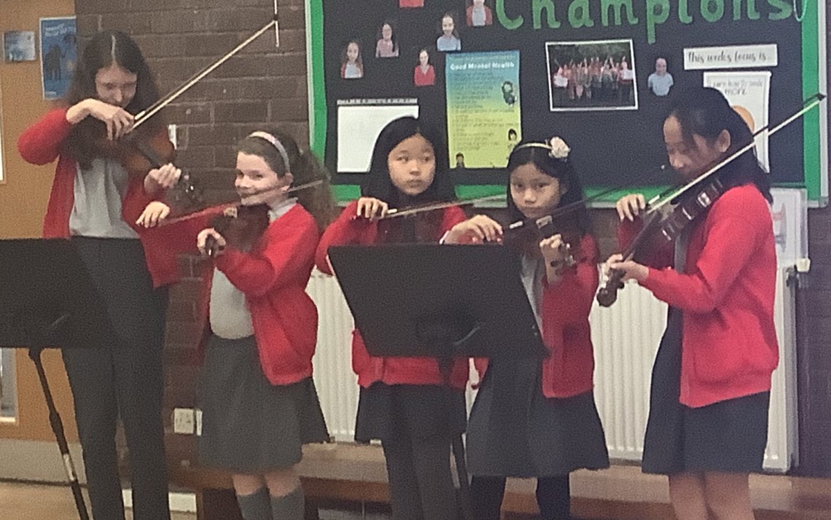 Year 6 violinists wowed us with their skills in assembly this morning. #lovelearning